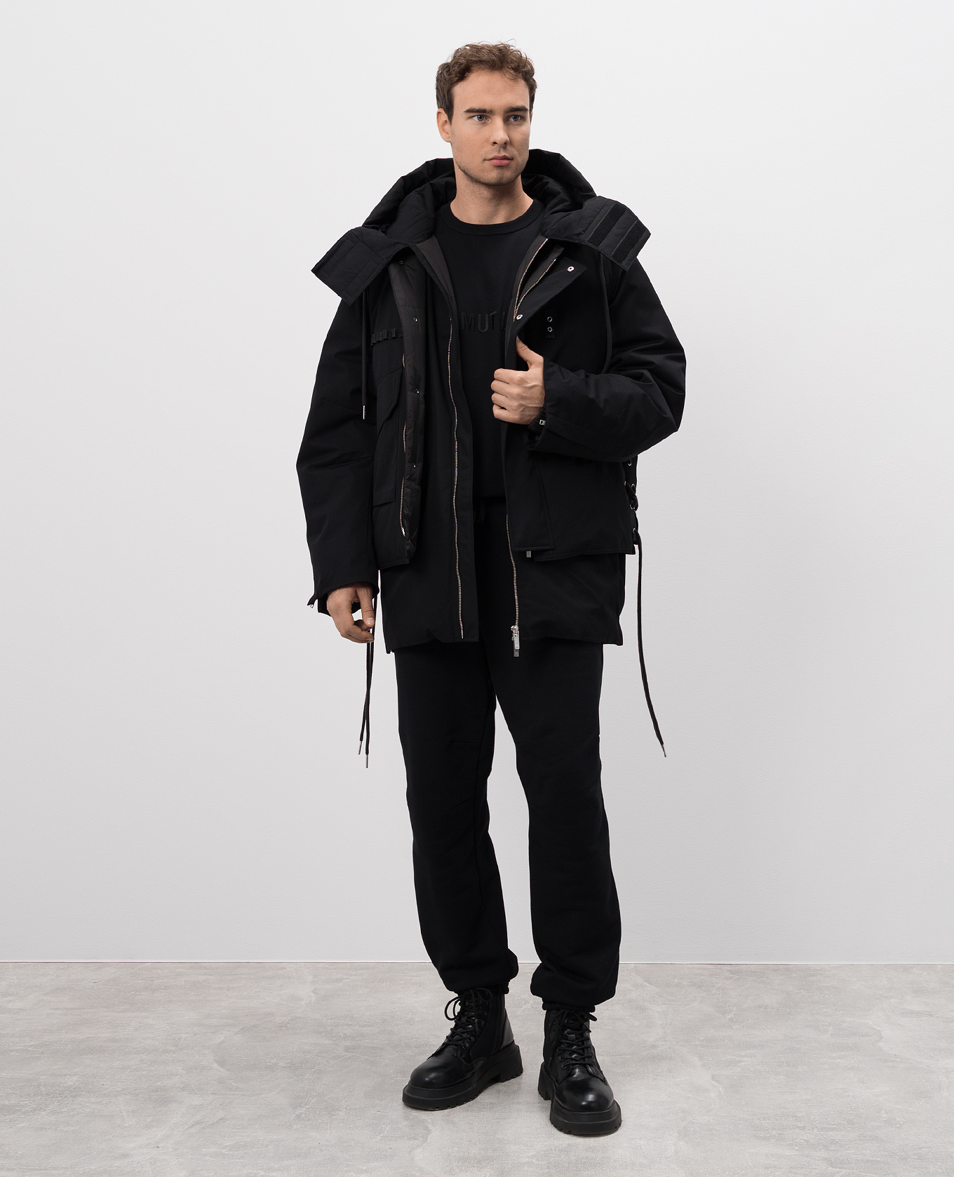 Helmut Lang - Arctic Double black down jacket with removable vest