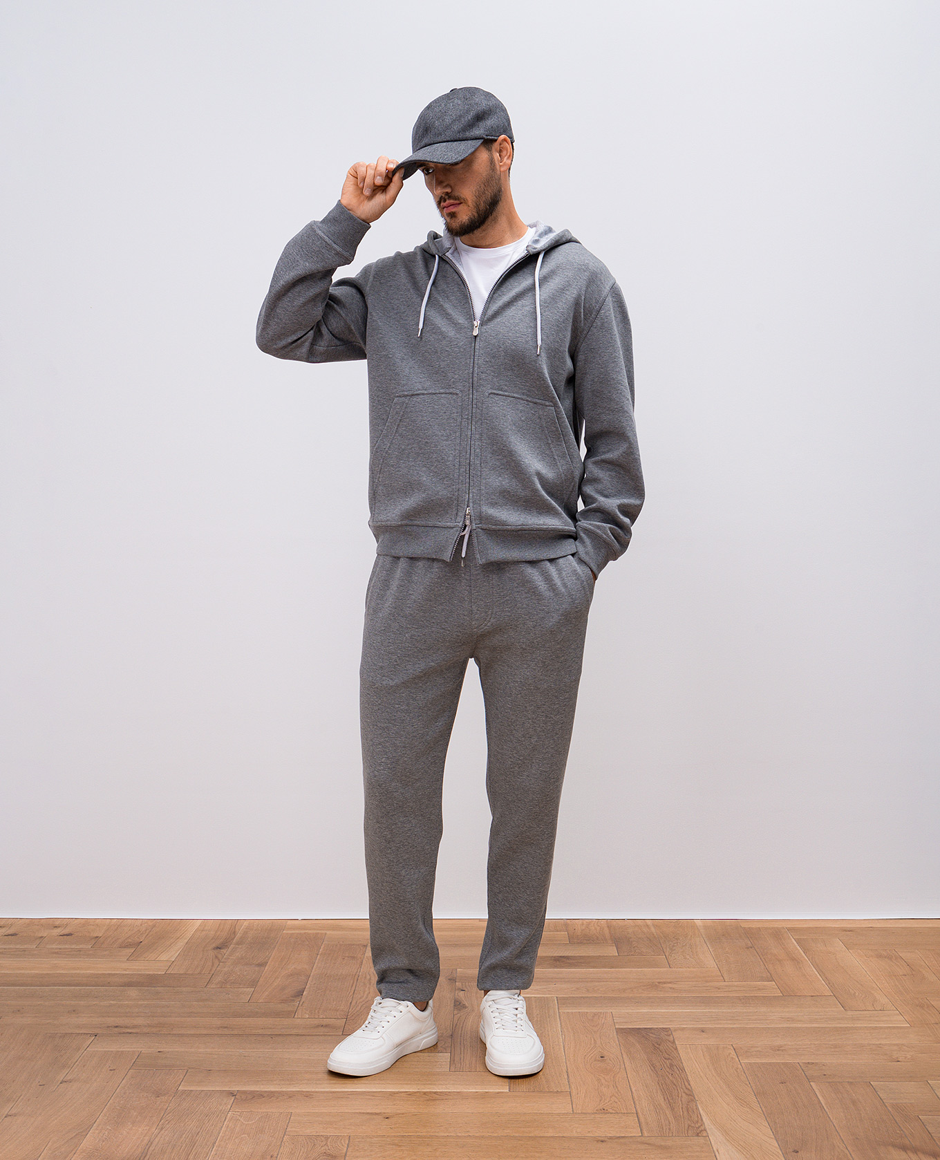 Brunello Cucinelli - Gray melange sports jacket with cashmere and